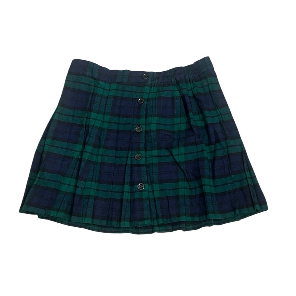 Gap Plaid Green and Blue button front Skirt size 18-20 clueless preppy acadima